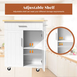 JY QAQA 26" Kitchen Island on Wheels with Storage Cabinet Kitchen Cart Cabinet with Shelves, Cart Handle for Towel Rack or Free Mobility, Portable Islands for Kitchen,White JY QAQA PET