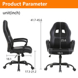 PayLessHere Gaming Chair Ergonomic Office Chair Computer Chair with Lumbar Support Ergonomic Pu Leather Adjustable Height Executive Chair for Women Men and Adults (Classic, Black) PayLessHere