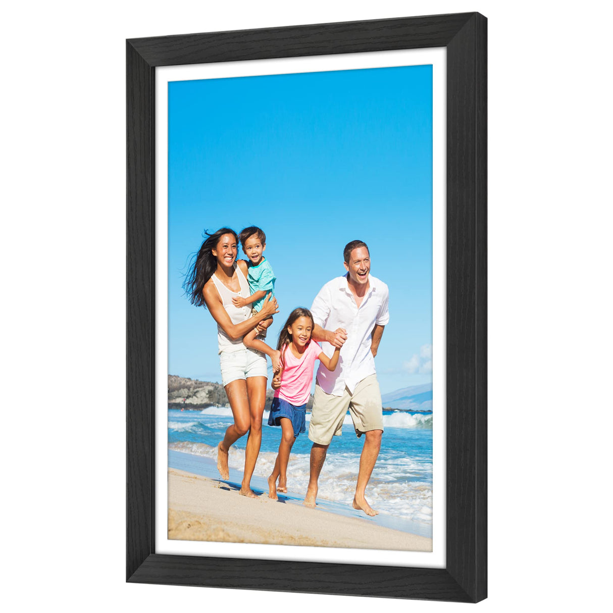 Americanflat 12x18 Poster Frame with Shatter-Resistant Glass - Use as 11x17 Frame with Mat or 12x18 Frame Without Mat - Hudson Collection - Wide Photo Frame for Wall display - Black Americanflat