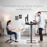 VIVO Electric Height Adjustable 48 x 30 inch Memory Stand Up Desk, Black Solid One-Piece Table Top, Black Frame, Standing Workstation with Preset Controller, 1B Series, DESK-KIT-1B5B VIVO