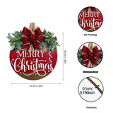 Merry Christmas Door Hanger Sign for Front, Chrismas Welcome Wooden Wreaths Sign with Bow for Winter Farmhouse Garden Porch Decorations (Christmas Door Sign) VQRZG