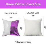 JYFLZQ Sublimation Sequin Pillow Case Blanks 16''x16'' - Set of 2 Lavender Reversible Flip Sequin Pillow Cushion Covers, Personalized for Kids, Friends, Mom JYFLZQ