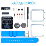 DIY Watch Soldering Practice Kit, PEMENOL 12/24H Selectable Soldering Project Kit, 10S Automatic Sleep Mode, Electronic Learning Kit for Beginners Present School College STEM Education, Blue PEMENOL
