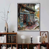Yunruily Paint by Numbers Adults Bookshop-Paint by Numbers Kits for Adults,Paint by Numbers for Adult Canvas for Gifts Home Wall Decor(16x20inch) Yunruily
