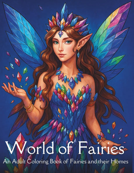 World of Fairies: A Fantasy Adult Coloring Book of Fairies and Fairy Houses for Relaxation and Creativity WoodArtSupply