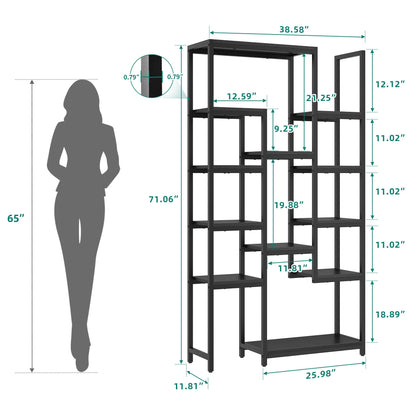 YITAHOME 71” Tall Bookshelf 6 Tier Bookcase,Modern Large Bookshelves with 12 Open Shelf, Display Rack Storage Book Shelves for Living Room Bedroom Office Home, Black