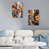 2 Pack Framed Paint by Numbers Kit for Adults - with Wooden Easel, Landscape Paint by Numbers Kit for Adults Framed, DIY Streetscape Paint by Numbers with Frame for Home Wall Decor 8x12 Inch askkqtx