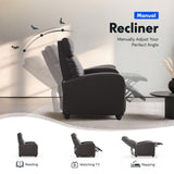 Softa Recliner Chair for Adults, Faux Leather Small Reclining Chair Home Theater Seating, Adjustable Modern Single Sofa Armchair for Living Room Bedroom (PU, Brown) Softa