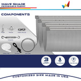 Windscreen4less 4' x 18' Retractable Sun Shade Canopy Cover Sliding Wave Shade Sail for Pergola Patio Deck Yard Gazebo Outdoor (Light Gray) Windscreen4less