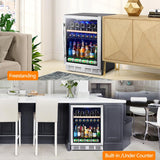 Kalamera Mini Fridge 24” Beverage and Wine Cooler Built-in or Freestanding - 118 Cans & 16 Bottles Capacity Wine Refrigerator Cooler Kalamera