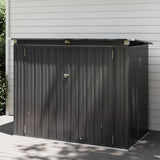 Jolydale 79 Cu. Ft Premium Storage Shed 3.3 x 5.6 FT Outside Metal Trash Shed Waterproof Outside Storage with Lid Chain Storage Trash Can Weeding Tools, for Garden, Backyard, Patio (Black) Jolydale