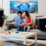 DIY 5D Diamond Painting Kits for Adults Dolphin Embroidery Full Round Drill Large Size(31.5x11.8 inch) Diamond Crystal Gem Arts Painting Craft for Home Wall Decor XWJJ