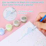 hkejoi 4 Pack Flowers Paint by Numbers Kit for Adults Framed - Small Easy Adult Paint by Numbers Kits, Acrylic Oil Painting Perfect for Home Wall Decor 8X8 Inch hkejoi