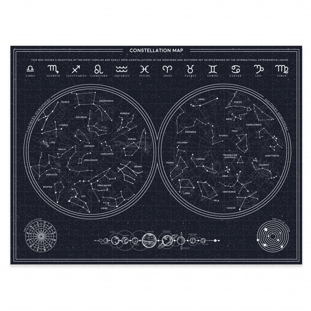 Gift Republic Glow in The Dark Constellation Jigsaw Puzzle 300 pcs 30x40 cm Rectangular Gift Republic