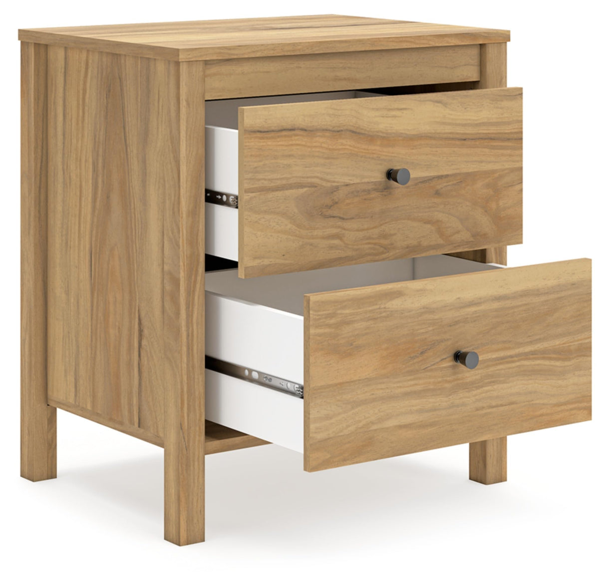 Signature Design by Ashley Bermacy Casual 2-Drawer Nightstand with Straight Legs, 24.37" Tall, Light Brown Signature Design by Ashley