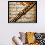 TUTUMAY21 Diamond Painting Kit for Beginners Flute Music DIY Canvas Art Decor with Resin Gems Complete Tools (No Frame) for Home Decor Birthdays Christmas 12x16inch TUTUMAY21