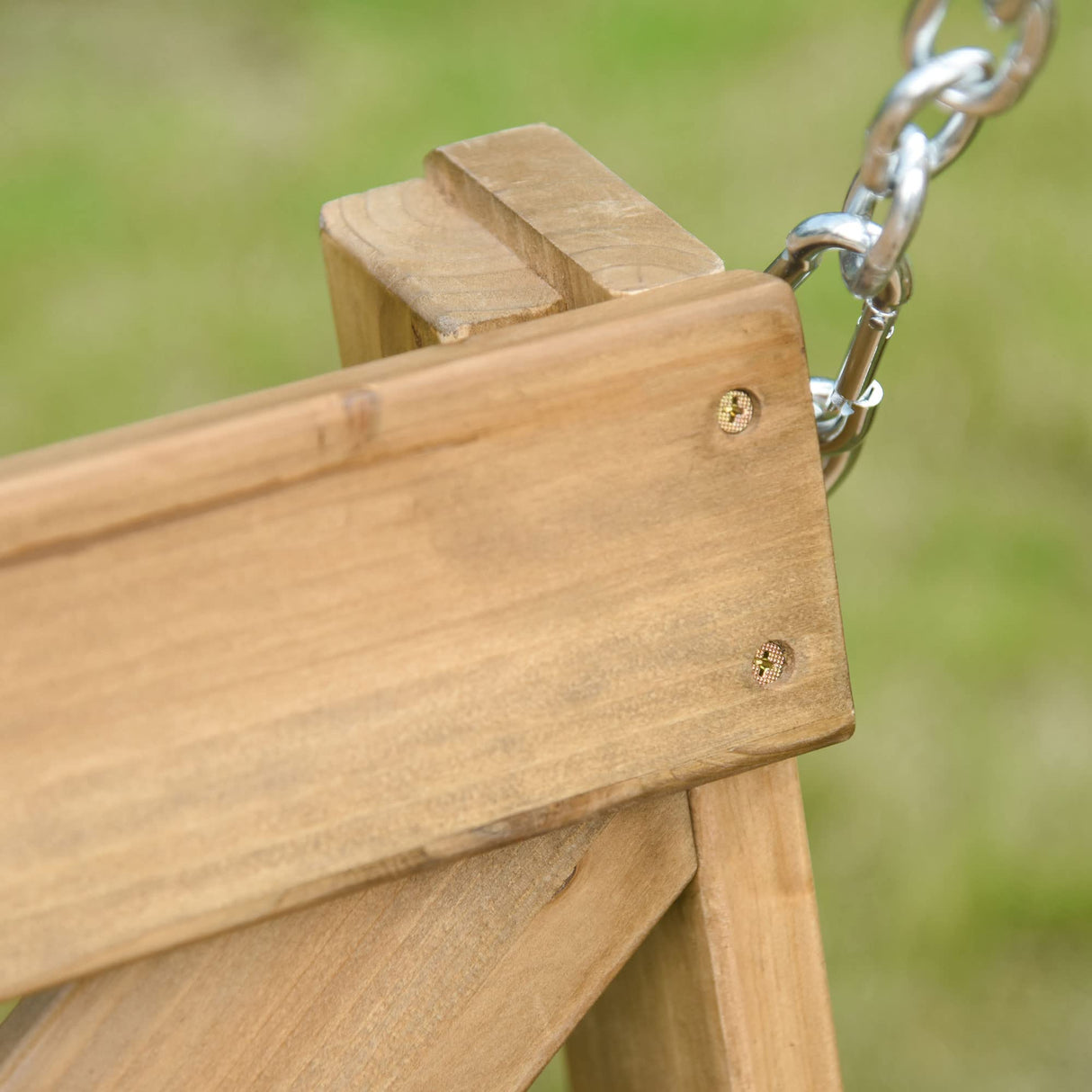 Outsunny 2 Person Porch Swing, Patio Swing, Outdoor Swing Bench with Pine Wood Frame and Hanging Chains for Garden and Yard, 550 lbs Weight Capacity, X Shaped Design, Natural Outsunny