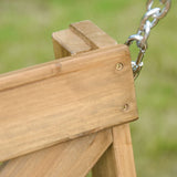 Outsunny 2 Person Porch Swing, Patio Swing, Outdoor Swing Bench with Pine Wood Frame and Hanging Chains for Garden and Yard, 550 lbs Weight Capacity, X Shaped Design, Natural Outsunny