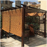 Cordless Bamboo Blackout Blinds for 20-75in Wide Windows Shades, 48-84in Length, Outdoor Bamboo Roller Blinds for Porch or Patio Sun Shades Privacy Protection Roll Up Shades(31x64in(WxH)) ZFSYMGYL