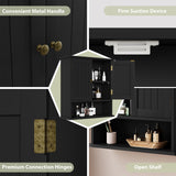Smuxee Black Wall Cabinet, Small, 2-Door Medicine Cabinet with Adjustable Shelves, Over Toilet, For Kitchen and Laundry Rooms Smuxee