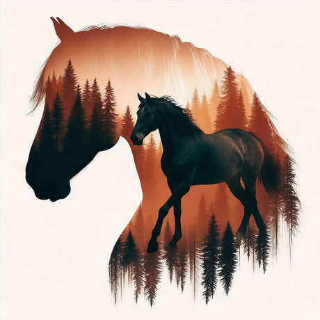 Horses Diamond Art Kits for Adults, 5D Horses Diamond Painting Kits for Beginner, DIY Animal Gem Art Dots for Adults, Perfect for Home Wall Decor 14x14 Inch GEEHEIY