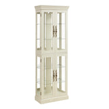 Lighted Glass Curio Cabinet with Lights & Adjustable Shelves,Curio Display Cabinet with Wood Frame,Corner Cabinet for Kitchen,Living Room,Office(Free Standing,Light Bulb Include) YiaFurio
