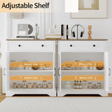 GarveeHome 29.5" Sideboard Buffet Cabinet with Storage, Wooden Kitchen Storage Cabinet with Adjustable Shelf, Modern Coffee Bar Buffet Table for Living Room Entryway Dining Room GarveeHome