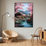 Cherry Blossoms Diamond Art Kits for Adults, DIY Landscape Diamond Painting Kits for Beginners, 5D Full Round Drill Diamonds Art Painting for Home Wall Decor Gift 12x16 Inch Generic