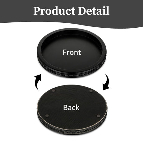Hanobe Decorative Serving Tray Wood: Black Bead Round Tray for Coffee Table Rustic Wooden Trays Decor Farmhouse Kitchen Counter Circle Tray Vintage Centerpiece for Living Room Home Organizer Hanobe