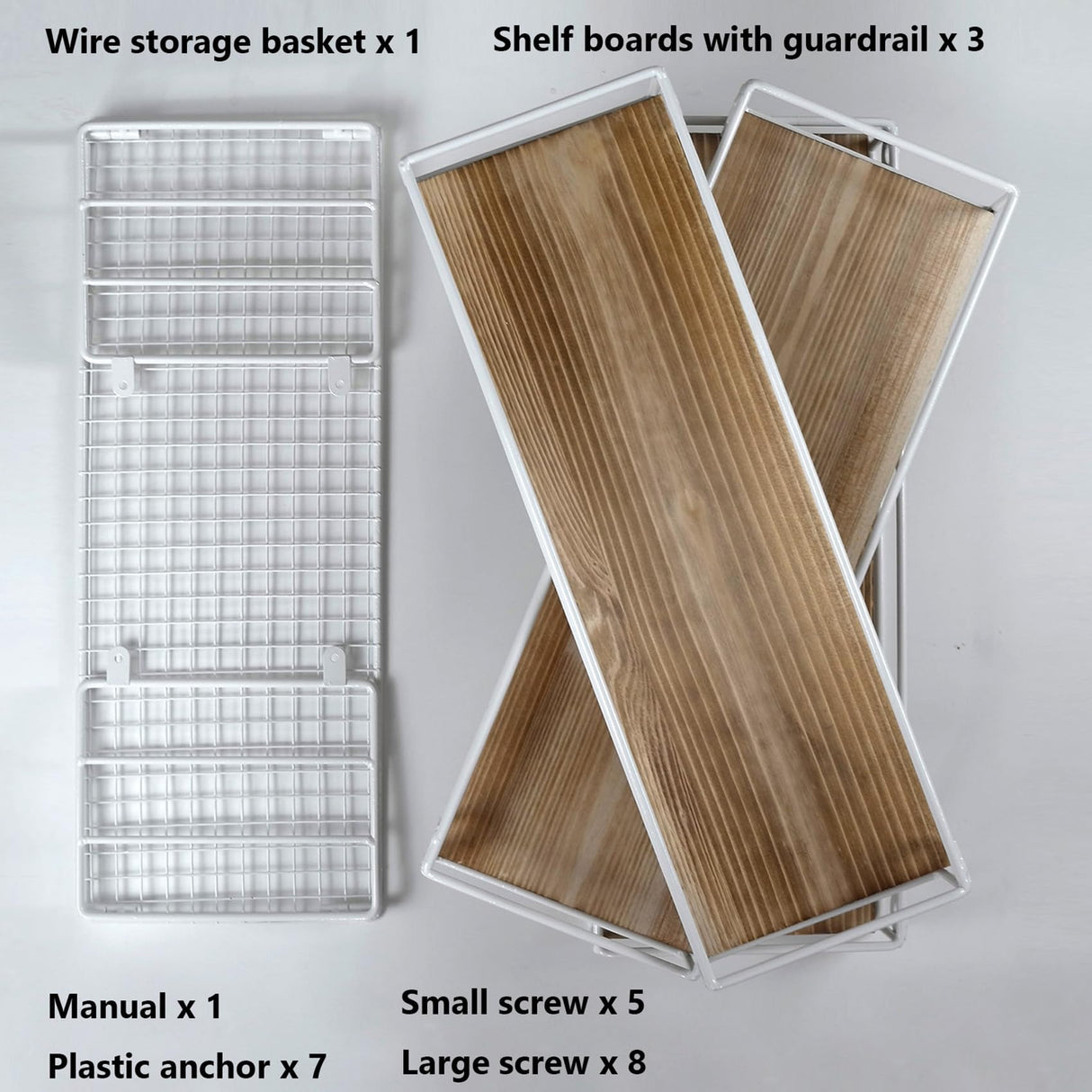 Oxendon Floating Bathroom Shelves with Paper Basket, Bathroom Shelves Over Toilet Small Shelf for Wall Farmhouse Bathroom Decor Wall Shelves for Bathroom Kitchen Office, White Oxendon