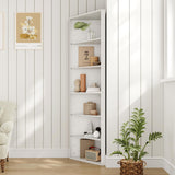 Furnify 6 Tier Corner Shelf with Adjustable Shelf, 68" Tall Corner Bookshelf Bookcase, Freestanding Corner Display Storage Shelf for Living Room, Office, Kitchen, Bath Room,Small Space, White Furnify