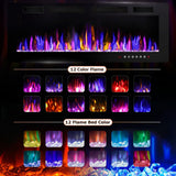 VENDORZ Electic Fireplace, 60" Recessed and Wall Mounted Electric Fireplace, Ultra-Thin Electric Fireplace Inserts Heater, 750W/1500W Fire Places Insert and Wall Electric Fireplace with Remote Control VENDORZ