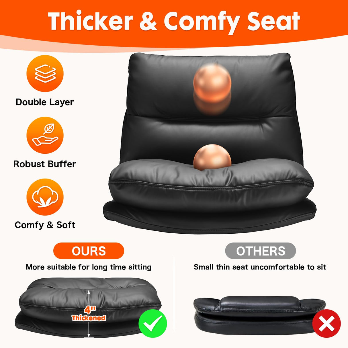 Drafting Chair Tall Office Chair Comfortable - Super Soft Seat Cushion and Larger Size, Standing Desk Chair Adjustable Height, Office Drafting Chairs with Adjustable Footrest Ring, 400LBs, Black YEEZEE