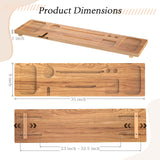 MUNNAR Pine Wood Bathtub Tray, Large Solid Wood Bath Tray, Luxury Anti-Tip Bath Caddy with Adjustable Legs, 35x9 Bath Tray for Tub, Bath Table Tray, Fits for 23"-32.5" Tub, Ideal Gift for Women MUNNAR