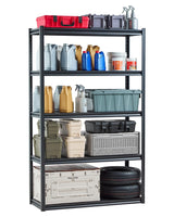 VEVOR Storage Shelves, 3000 lbs, 5 Tier Garage Storage Shelving, 18" D x 48" W x 78" H Adjustable Metal Shelves for Garage Shelves Utility Rack Shelf, Ideal for Kitchen, Warehouse, Basement, Black VEVOR
