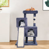 BestPet 36 inches Cat Tree for Indoor Cats Cat Tower with Scratching Posts Multi-Level Cat Furniture Condo with Ramp, Perch Spacious Cat Cave & Funny Toys for Kittens House,Dark Grey BestPet