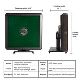 KIMOHOME Automatic Mahjong Table Foldable 44mm Tiles with Wheel with 2 Sets of Numbered Tiles (Blue & Green) Suitable for 152 Tiles Chinese, Filipino and American Style Mah Jong KIMOHOME