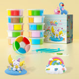 Air Dry Clay Kit - Modeling Clay for Kids 10 Boxes mit Sculpting Tools und Tutorials, Ultra Light & Soft, Safe & Non-Toxic, DIY Model Magic Clay,Creative Crafts Toys Gifts for Girls Boys 3+ Years Old LOUFOR