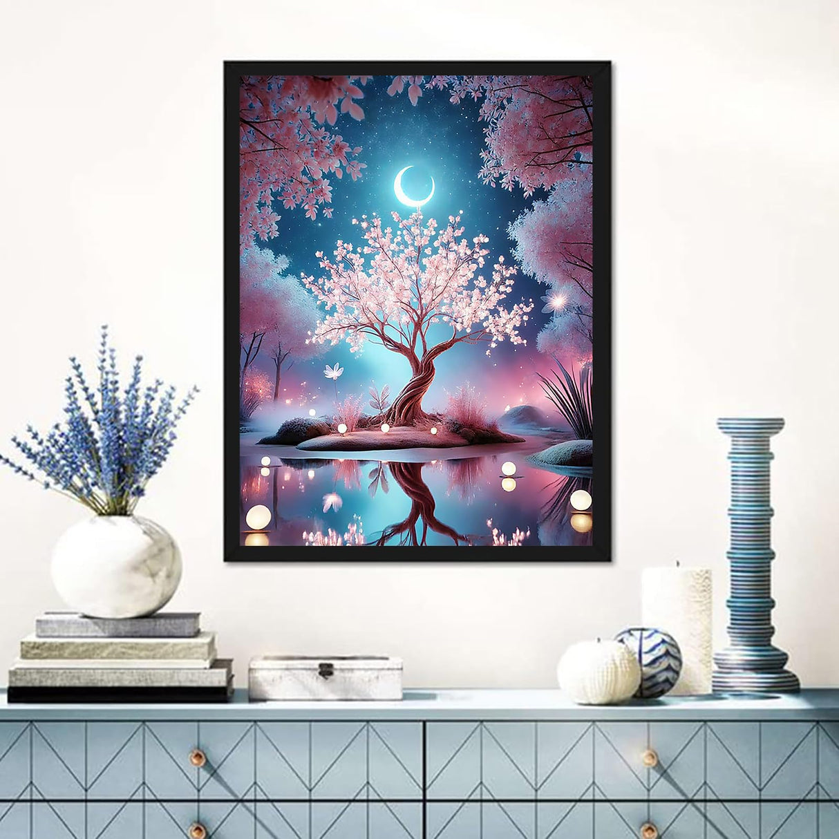 Benjenes Diamond Art Kits for Adults, Moonlight Diamond Painting Kits for Adults, 5D DIY Round Drill Gem Art Paint with Diamonds Dots Crafts Kits for Home Decor Gift 14x14inch Benjenes