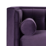 Jennifer Taylor Home Kinsley 84" Modern Tuxedo Tufted Sofa, Purple Velvet Jennifer Taylor Home