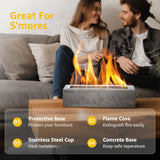 monTEK Tabletop Fire Pit, Concrete Table Top Firepit Indoor Outdoor Decor, Table Top Portable Rubbing Alcohol Fireplace Smores Maker Long Time Burning Smokeless for Patio Balcony with Extinguisher monTEK