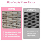 XTWEEX 7-Piece Outdoor Rattan Sectional Sofa Set, Gray Wicker Patio Furniture Sets with Navy Blue Cushions for Balcony, Porch, Backyard XTWEEX