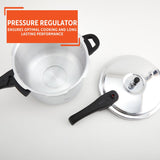 IMUSA 7 Quart Stovetop Aluminum Presure Cooker with safety valves for risk-free opening Imusa