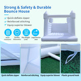 White Bounce House, Oxford Fabric Bounce House Castle with Blower ，Perfect for Kids, Family, Wedding (13x13x12FT, Weddings) GZYSINFLA