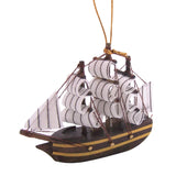 Three-Masted Wooden Ship Christmas Ornament, Holiday Décor, Nautical Tree Decoration, 4 Inches Wowser