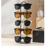 KunGe Sunglasses Organizer for Women, Glasses Holder, Sunglasses Display, Eyeglasses Rack Metal Frame, Eye Glass Holder Stand for Nightstand (Black) KunGe