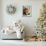 Winter 5D Diamond Art Kits for Adults Beginners,Cat DIY Full Round Drill Diamond Painting Kits,Animal Paint by Diamonds Dots Gem Art Easy,Home Wall Decor 12X16 Inch Acelii