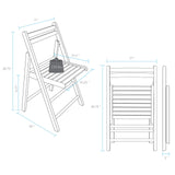 Casual Home Wooden Folding Chairs 2-Pcs Set, 17" W x 18" D x 30.75" H, Natural Casual Home