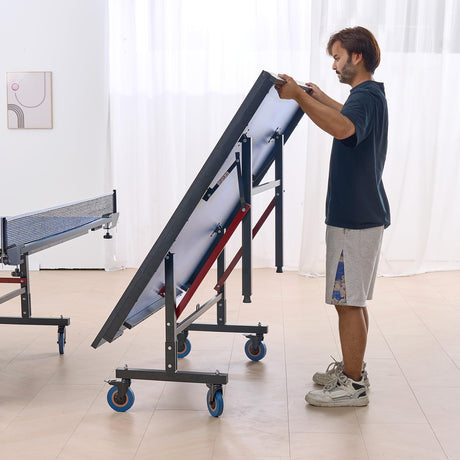 VEVOR Ping Pong Table, Professional Table Tennis Game, Indoor MDF Portable Table Tennis Table, Foldable Ping Pong Table with Quick Clamp Net and Lockable Wheel, 10 Minute Easy Assembly, 25mm Tabletops VEVOR