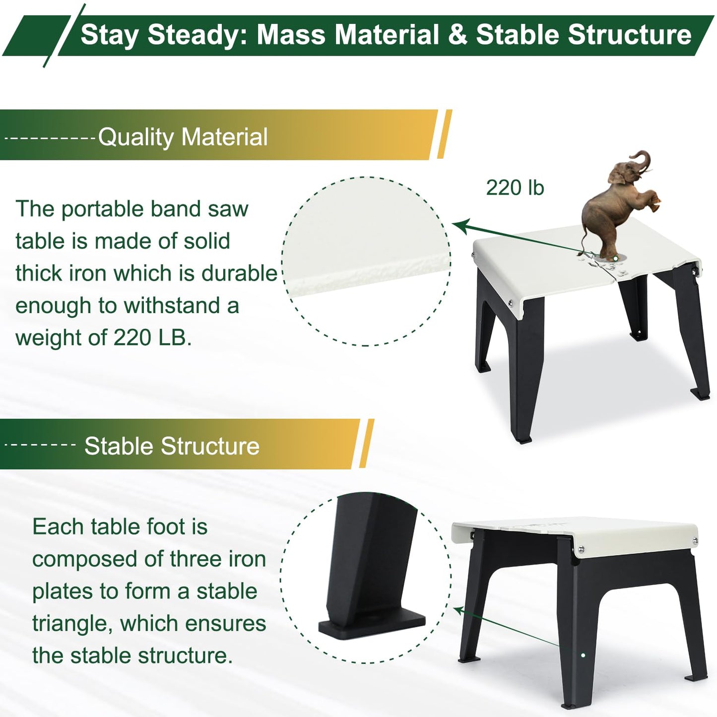 DITKOK Band Saw Stand Portable Vertical Table Alloy Steel Base for DeWalt Band Saw, for Milwaukee for Band Saw, Powder Coated, with legs - WoodArtSupply